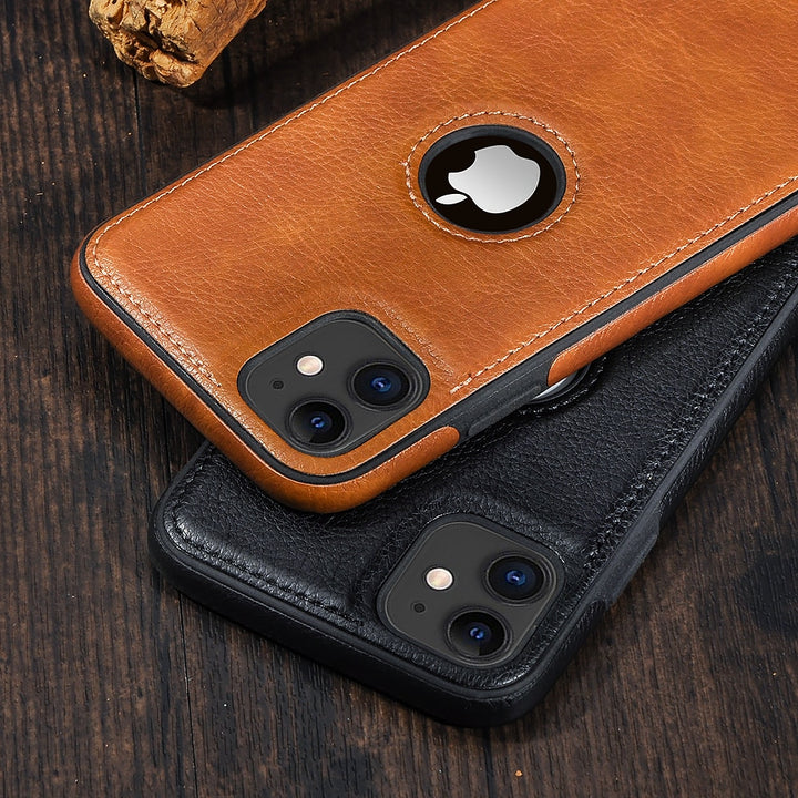 Solid Color PU Leather Phone Case For iPhones