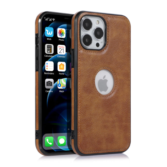 Solid Color PU Leather Phone Case For iPhones